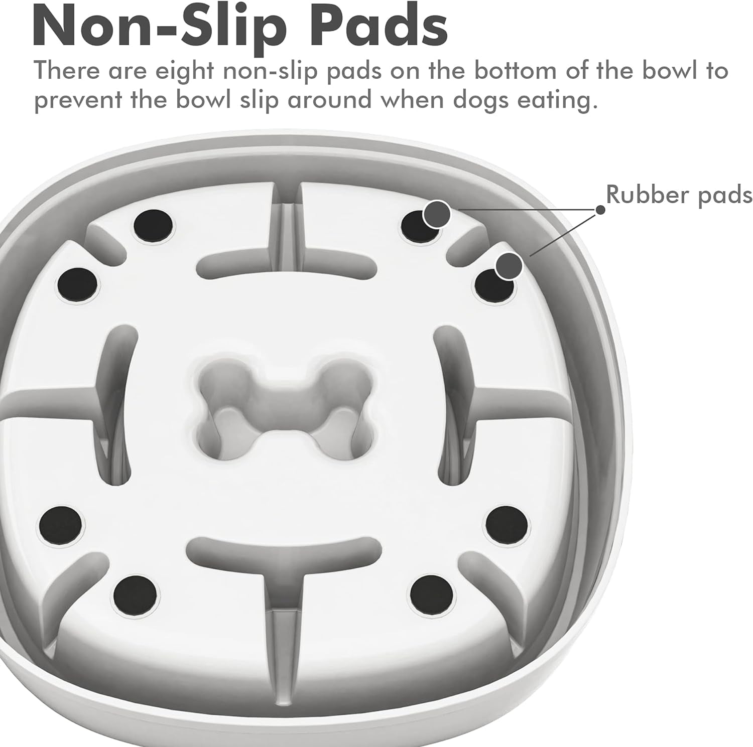 Dog Slow Feeder Bowl-Slow Feeder Dog Bowl for Small/Medium Dogs,3 Cups,For Dog Pet Slow Feeder by ,A-White-1