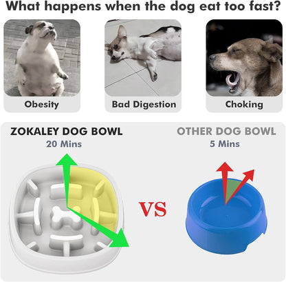 Dog Slow Feeder Bowl-Slow Feeder Dog Bowl for Small/Medium Dogs,3 Cups,For Dog Pet Slow Feeder by ,A-White-1